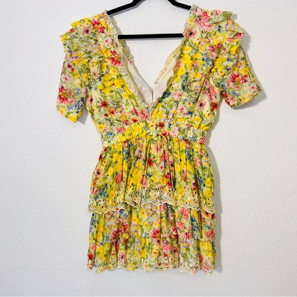 LoveShackFancy Floral Yellow and Pink Dress - S - Picture 10 of 12